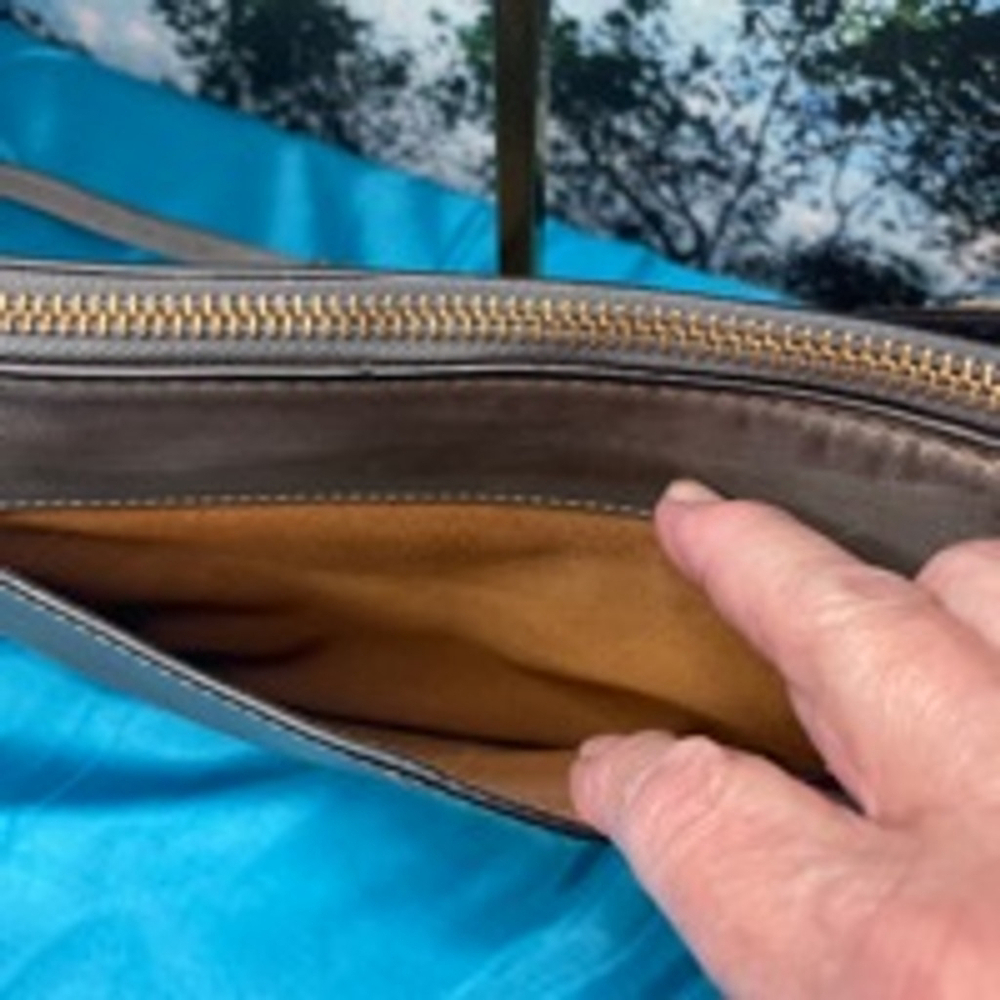 Women's Frye Gray Leather Crossbody Bag VGC - Picture 5 of 11